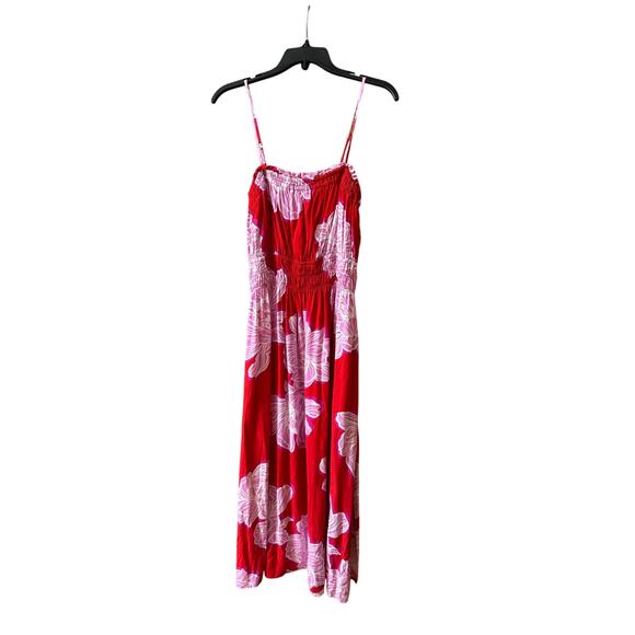 PETAL & PUP Sybel Midi Dress - Red Pink Floral - Size Small - Picture 5 of 7